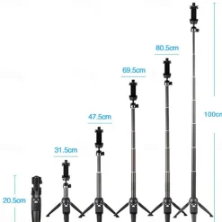 Yunteng Extendable Selfie Stick Tripod Monopod with Bluetooth Remote Shutter Universal for iPhone XS X 7plus Smartphones Gopro