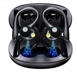 YYK580 Bluetooth5.2 Headphones HD Calls 120Hrs Playtime Wireless Earbuds with Charging Case Wireless IPX7 Waterproof Ear Buds Touch Control Over-Ear Earphones with Earhooks for Sports Running Work Gaming