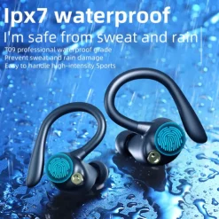 YYK580 Bluetooth5.2 Headphones HD Calls 120Hrs Playtime Wireless Earbuds with Charging Case Wireless IPX7 Waterproof Ear Buds Touch Control Over-Ear Earphones with Earhooks for Sports Running Work Gaming