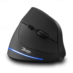 ZELOTES F-35 Wireless 2.4GHz Rechargeable Vertical Mice 6 Buttons 2400 DPI Adjustable Ergonomic Optical Gaming Computer Mouse
