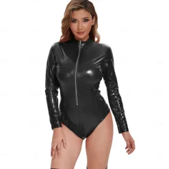 Zentai Suits Bodysuit Onesie Costume Carnival Costume Women's Shiny Metallic Spandex Costume for Performance Club Pole Dance Halloween Carnival Adults'