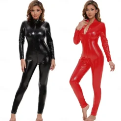 Zentai Suits Bodysuit Onesie Costume Carnival Costume Women's Shiny Metallic Spandex Costume for Performance Club Pole Dance Halloween Carnival Adults'