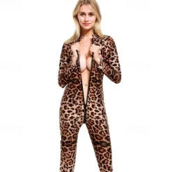 Zentai Suits Cosplay Costume Catsuit Carnival Costume Full Body Suit Women's Cosplay Sexy Costume Leopard Costume for Masquerade Adults