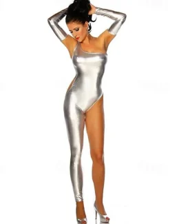 Zentai Suits Cosplay Costume Catsuit Motorcycle Girl Carnival Costume Full Body Suit Women's Sexy Costume Solid Colored Spandex Latex Costume for Halloween Carnival Masquerade Adults'