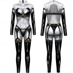 Zentai Suits Cosplay Costume Bodysuit Lady Deathstrike Carnival Costume Full Body Suit Men's Women's Cosplay Sexy Costume Graphic Spandex Lycra Costume for Halloween Carnival Masquerade Adults'
