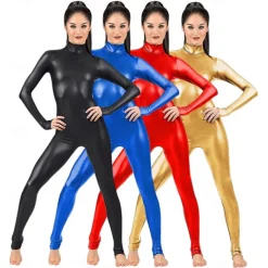 Zentai Suits Cosplay Costume Catsuit Motorcycle Girl Carnival Costume Full Body Suit Men's Women's Sex Sexy Costume Solid Colored Spandex Latex Costume for Halloween Adults'