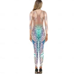 Zentai Suits Cosplay Costume Bodysuit Mermaid Carnival Costume Full Body Suit Women's Cosplay Sexy Costume Mermaid Spandex Lycra Costume for Halloween Carnival Masquerade Adults'