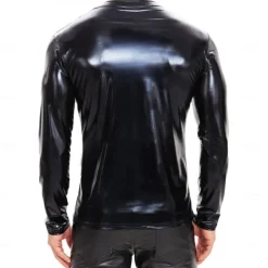 Zentai Suits Skin Suit Sweatshirt Carnival Costume Men's Shiny Metallic V Neck Costume for Performance Club Pole Dance Halloween Carnival Adults'