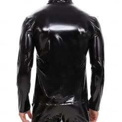 Zentai Suits T-shirt Skin Suit Carnival Costume Men's Shiny Metallic Spandex Costume for Performance Club Pole Dance Halloween Carnival Adults'