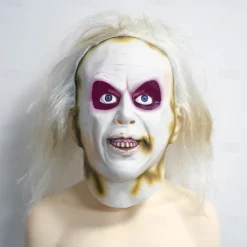 Zombie Halloween Mask Full Head Realistic Mask Beetlejuice Scary Costume Adults' Unisex Halloween Carnival Performance Party Easy Halloween Costumes Dress Up