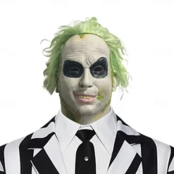 Zombie Halloween Mask Full Head Realistic Mask Beetlejuice Scary Costume Adults' Unisex Halloween Carnival Performance Party Easy Halloween Costumes Dress Up