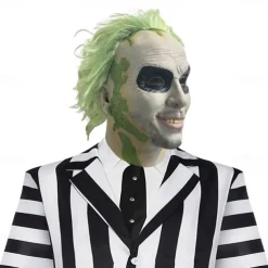Zombie Halloween Mask Full Head Realistic Mask Beetlejuice Scary Costume Adults' Unisex Halloween Carnival Performance Party Easy Halloween Costumes Dress Up