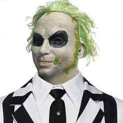 Zombie Halloween Mask Full Head Realistic Mask Beetlejuice Scary Costume Adults' Unisex Halloween Carnival Performance Party Easy Halloween Costumes Dress Up