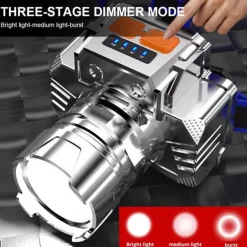 Zoomable 3-in-1 Head Light Induction Flashlight, Super Bright Headlamp with 800mAh Rechargeable Battery Powered for Outdoor Camping Use